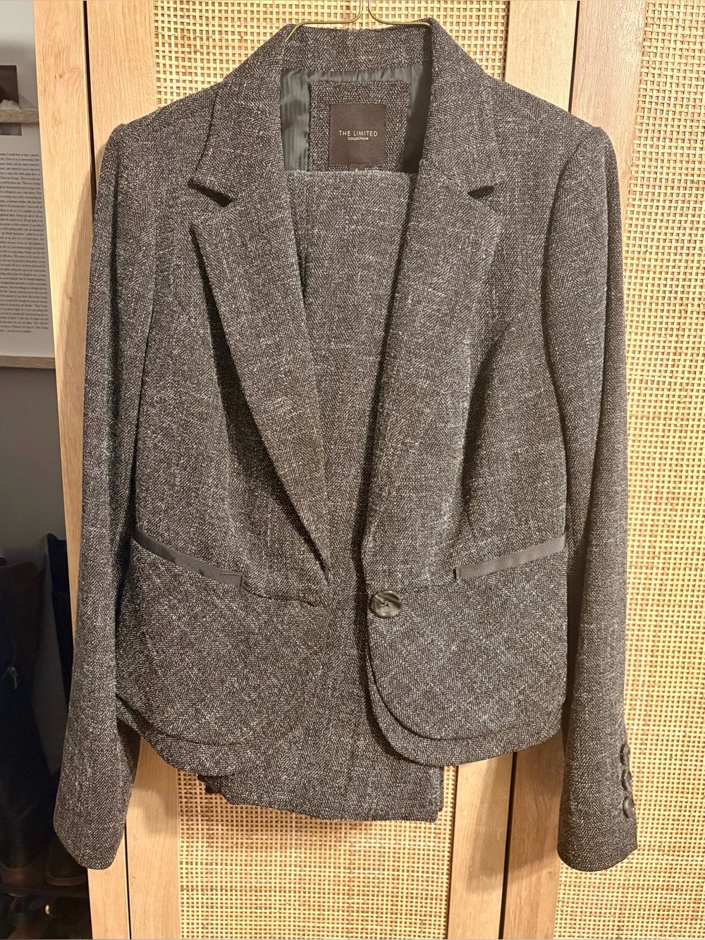 The Limited Women's Brown Tweed Blazer Jacket and Pants Suit